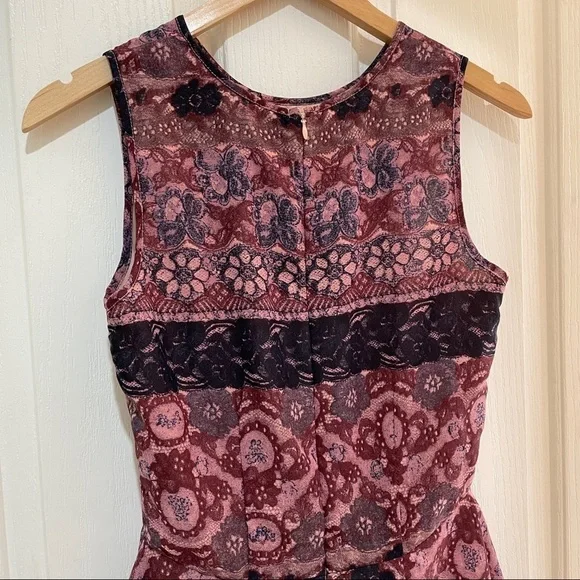MAISON Jules Flirty A-Line Dress Mini Small Purple Floral Like New Summer - Picture 11 of 12